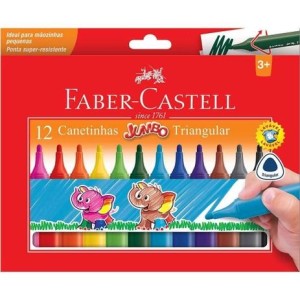 Canetinha Triangular Jumbo Faber Castell C/12