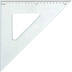 Esquadro Isósceles 45° de 32 cm com Escala, Trident, 1532