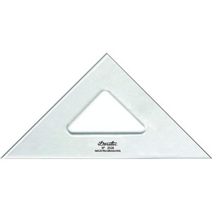 Esquadro Isósceles 45° de 26 cm sem Escalas, Trident, 2526