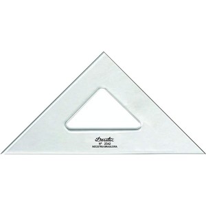 Esquadro Isósceles 45° de 42 cm sem Escalas, Trident, 2542