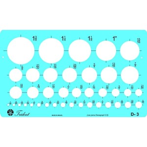 Gabarito Circulografo Polegada 39 Círculos,D-3, Trident, Acrílico
