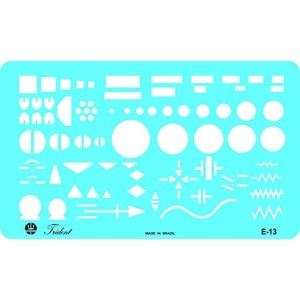 Gabarito Eletricidade - Simbologia Simplificada de Eletricidade, E-13, Trident