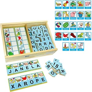 Brinquedo Educativo Letras Para Alfabetização Imagem e Escrita