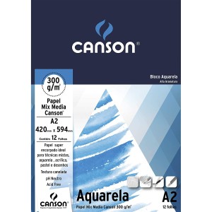Bloco Aquarela Branco 300g Canson