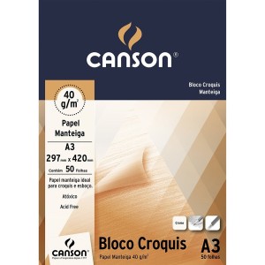 Bloco Croquis Manteiga A3 40g - Canson