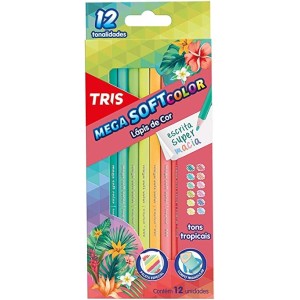 Lápis De Cor Mega Soft Color - Tons Tropicais - 12 Cores