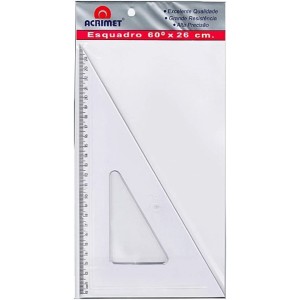 Esquadro Acrimet 60º c/Escala 026 cm Cristal