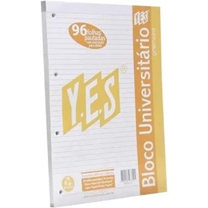 Bloco De Folhas Fichário Argolado A4 C/ 96 Folhas