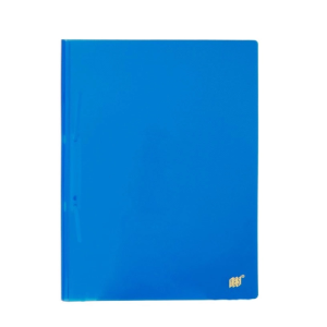 Pasta plástica com grampo ofício - transparente azul