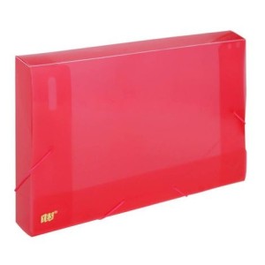 Pasta Elástico OF - Dorso 4 cm - Transp. VERMELHO