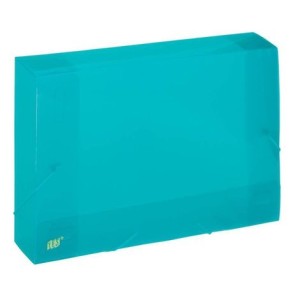 Pasta Elástico Ofício - Dorso 5 cm - Transparente VERDE