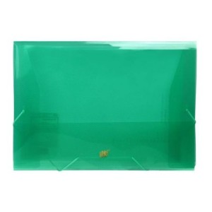 Pasta Elástico e Aba Ofício Transparente VERDE
