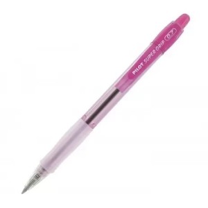 Caneta Esferografica Pilot Super Grip Retratil Color 0.7 Fina Rosa