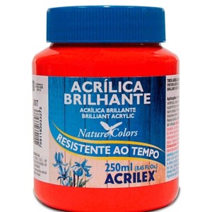 TINTA ACRILICA BRILHANTE 250ML VERMELHO FOGO ACRILEX