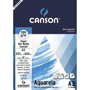 Papel Aquarela 300gr A3 Canson