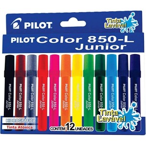 Caneta Hidrográfica Junior com 12 Cores Ref.850