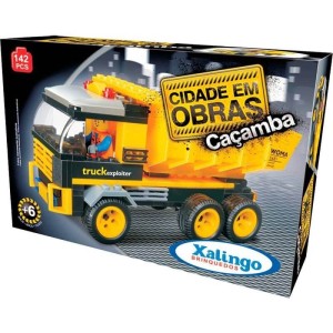 Blocos de Montar Cidade em Obras Caçamba 142 pç
