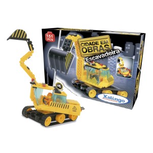 Blocos De Montar Cidade Em Obras Escavadeira 151 Pçs Xalingo