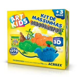 KIT DE MASSINHAS DINOSSAUROS 3D – COR ÚNICA