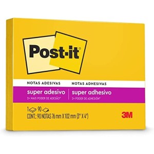 Bloco de Notas Super Adesivas Post-It Amarelo Sol 76 x 102 mm - 90 folhas