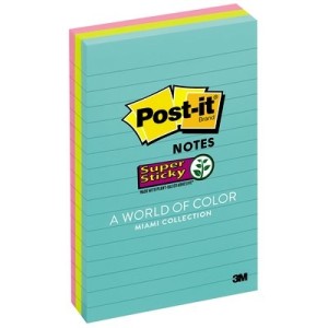Bloco Post-It® 3M 101x152 mm - 3 Cores C/135 Fls