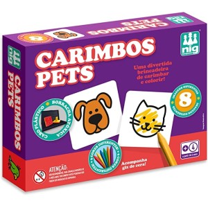 Kit de Carimbo Pets com 8 Peças, Nig Brinquedos
