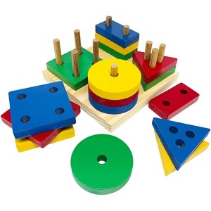 Blocos De Montar Madeira Geométricos Prancha De Seleção