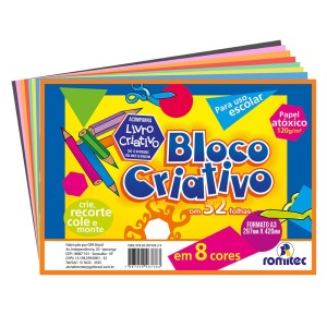 Bloco Romitec Para Recortes Criativo 120grs Com 32 Folhas