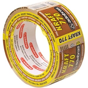 Fita para Empacotamento Papel 770, 48mmX50mts, Marrom, Adelbras
