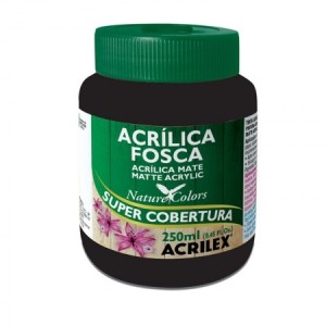 Tinta Acrilica Preta 250ml Acrilex Fosca