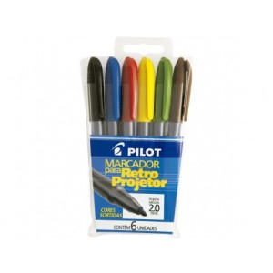 Caneta Retroprojetor 2.0 C/6 Pilot