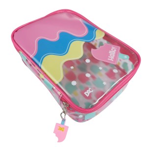 Estojo Baú Grande Hello em PVC Cristal com Zíper DAC 4065