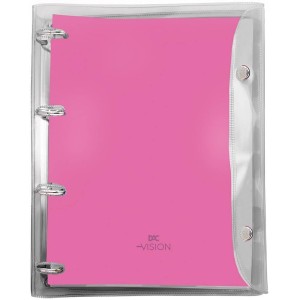 Fichário Universitário Vision Rosa em PVC DAC 3992