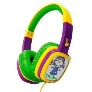 Headphone Cartoon HP302 Fone de Ouvido Infantil Roxo e Verde Oex