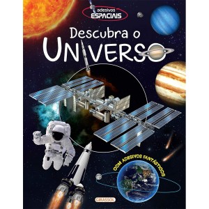 Livro Adesivos Espaciais Descubra o Universo Editora Girassol