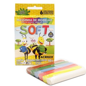 Massinha de modelar Soft C/6 Cores