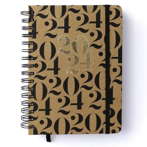 Agenda Planner Diária Wire-o Kraft A5 2024 Cicero