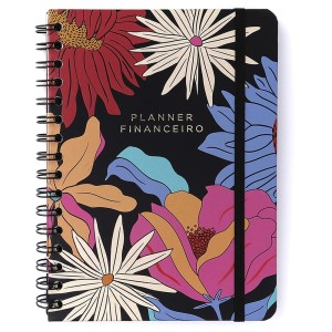 Agenda Planner Permanente Wire-o Financeiro A5 Tropicália Preto 2024 Cicero