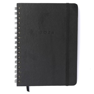 Agenda Planner Semanal Wire-o Notas Clássica A5 Preta 2024 Cicero