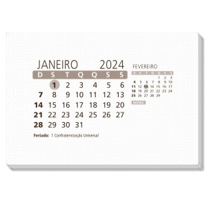 Refil Calendário de Mesa Neutro 2024 Fina Ideia
