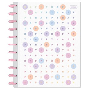 Caderno Tilidisco Capa Dura Universitário Happy 80 Folhas Tilibra