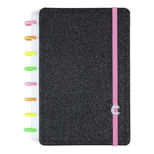 Caderno Inteligente Lets Glitter Neon Black A5 80 Folhas
